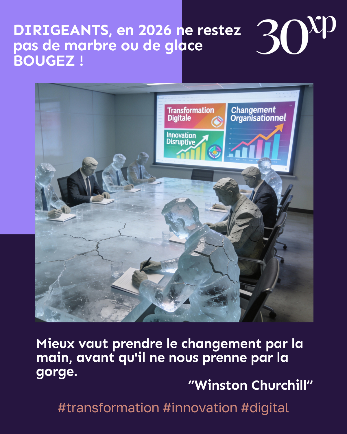 Dirigeants en 2026, ne restez pas de marbre : transformation, changement organisationnel, innovation